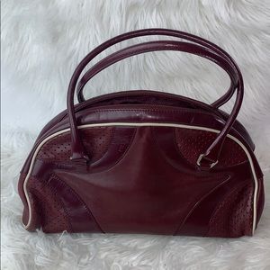 Prada burgundy soft leather satchel